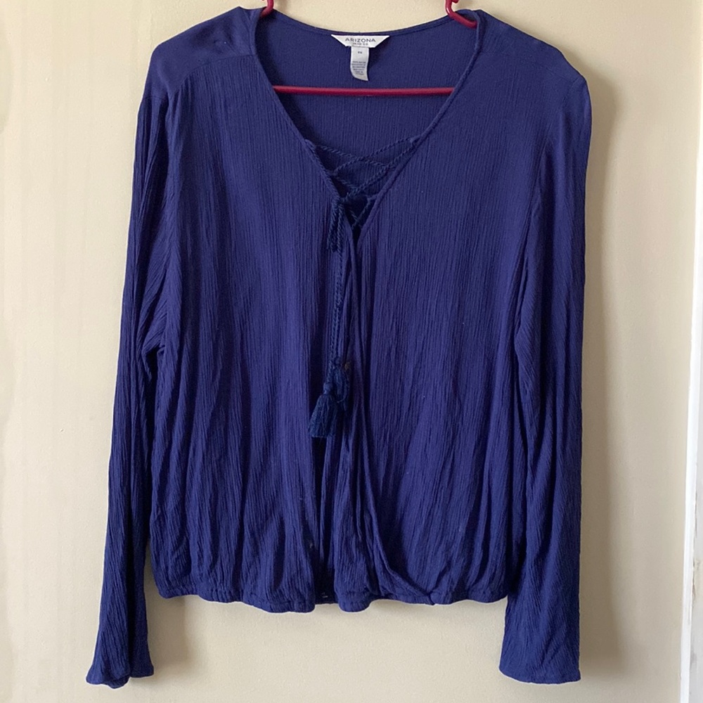 Arizona Jean Co Country Blue Long Sleeve Blouse 0x